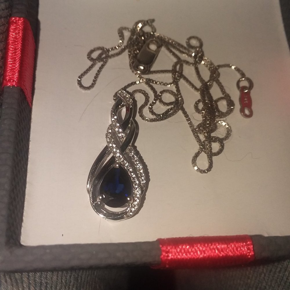 Lab created sapphire necklace